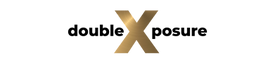 The DoubleXposure Logo in black, with a large gold letter "X"